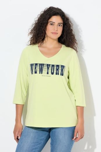 Plus size veliki brojevi Majica 3/4 rukava V ovratnika za punije