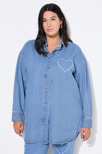 Plus size veliki brojevi Košulja traper šireg kroja za punije