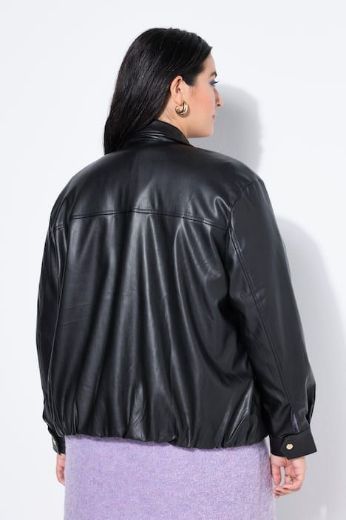 Plus size veliki brojevi Jakna u izgledu kože šireg kroja za punije