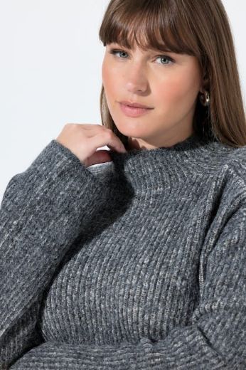 Plus size veliki brojevi Pulover na pruge povišenog ovratnika za punije