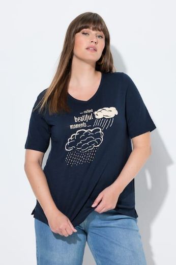 Plus size veliki brojevi Majica kratkih rukava V ovratnika za punije