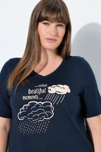 Plus size veliki brojevi Majica kratkih rukava V ovratnika za punije