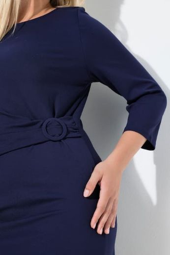 Plus size veliki brojevi Haljina midi 3/4 rukava za punije