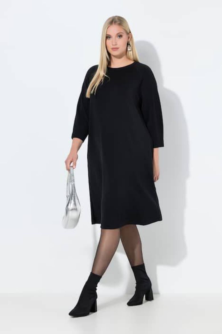 Plus size veliki brojevi Haljina midi 3/4 rukava za punije