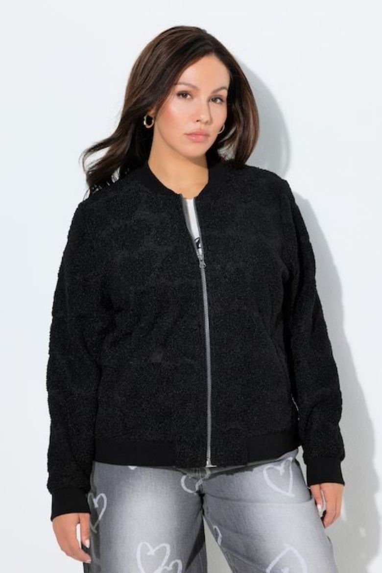 Plus size veliki brojevi Jakna lagana dugih rukava s patentnim zatvaračem za punije