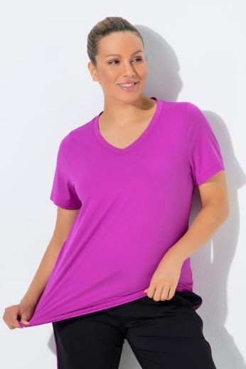 Plus size veliki brojevi Majica kratkih rukava V ovratnika za punije