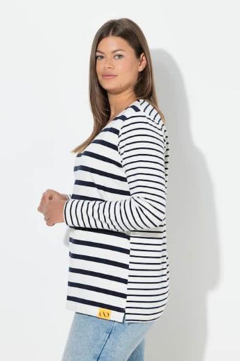 Plus size veliki brojevi Majica dugih rukava na pruge za punije