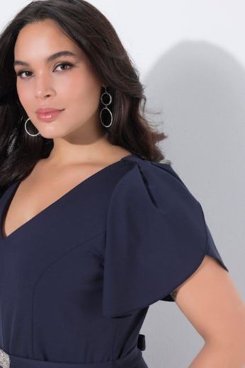 Plus size veliki brojevi Haljina svečana midi kratkih rukava za punije