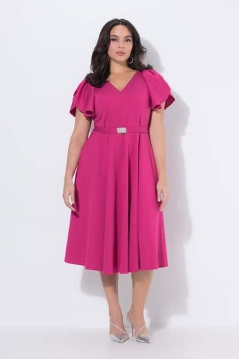 Plus size veliki brojevi Haljina svečana midi kratkih rukava za punije
