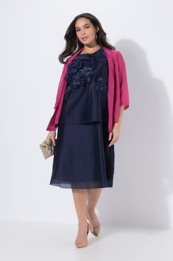 Plus size veliki brojevi Haljina elegantna midi bez rukava za punije