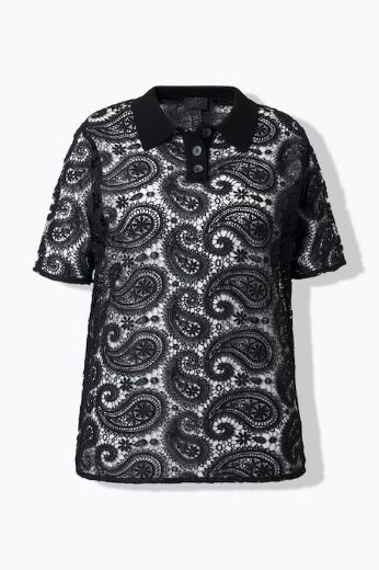 Plus size veliki brojevi Majica Polo s dodatkom prozirne čipke za punije