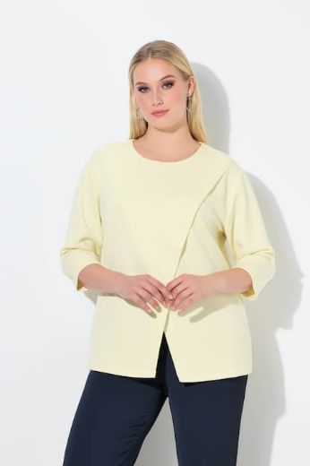 Plus size veliki brojevi Majica 3/4 rukava asimetričnog kroja za punije