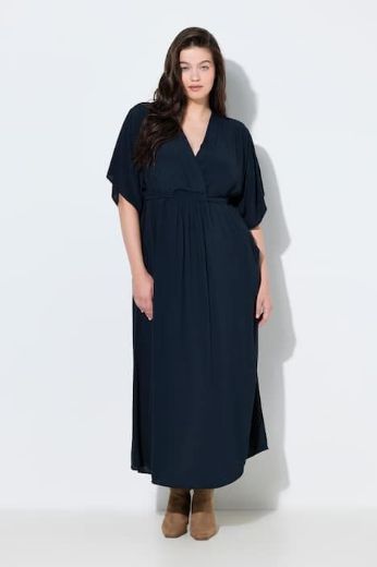 Plus size veliki brojevi Haljina maxi kratkih rukava V ovratnika za punije