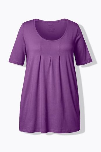 Plus size veliki brojevi Majica s naborima duži model za punije
