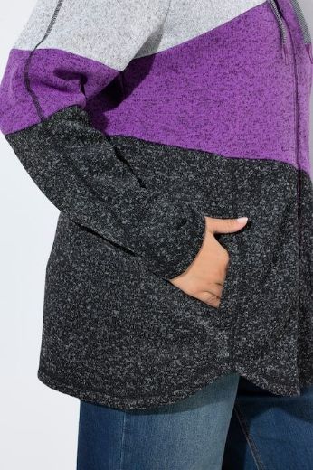 Plus size veliki brojevi Majica dugih rukava od flisa s kapuljačom za punije
