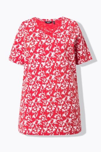 Plus size veliki brojevi Majica kratkih rukava V ovratnika za punije