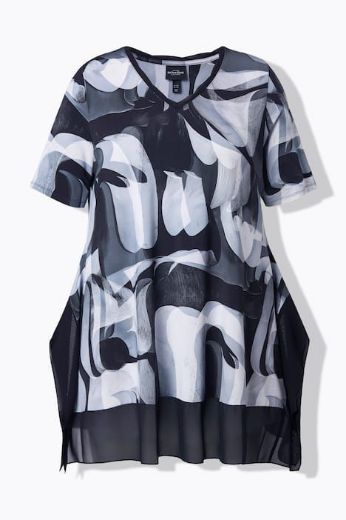 Plus size veliki brojevi Majica kratkih rukava V ovratnika za punije