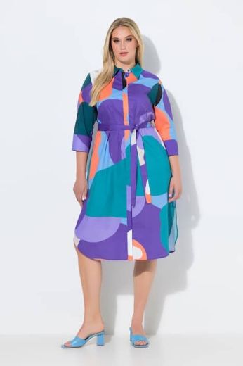 Plus size veliki brojevi Haljina midi 3/4 rukava za punije
