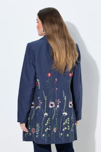 Plus size veliki brojevi Sako od mješavine lana dužeg kroja za punije
