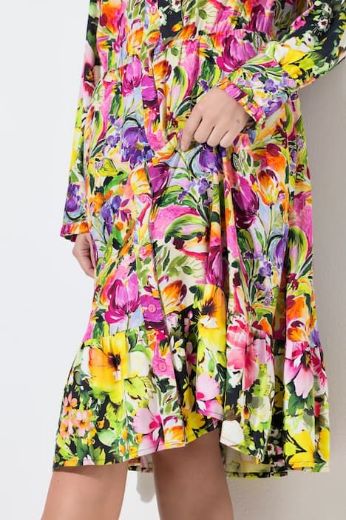 Plus size veliki brojevi Haljina midi dugih rukava za punije