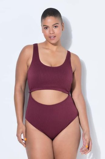 Plus size veliki brojevi Kupaći kostim jednodijelni s otvorima za punije