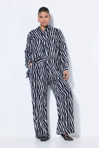 Plus size veliki brojevi Hlače dugih nogavica šireg kroja zebra uzorka za punije
