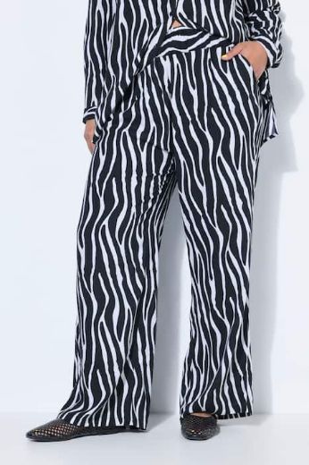 Plus size veliki brojevi Hlače dugih nogavica šireg kroja zebra uzorka za punije