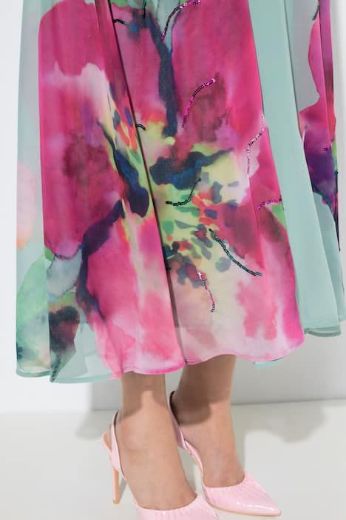 Plus size veliki brojevi Haljina elegantna maxi s povišenim  ovratnikom za punije
