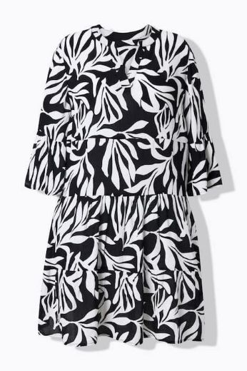 Plus size veliki brojevi Haljina midi 3/4 rukavi V izreza za punije