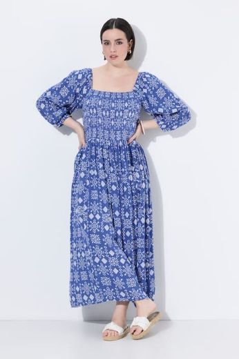 Plus size veliki brojevi Haljina midi 3/4 rukavi za punije