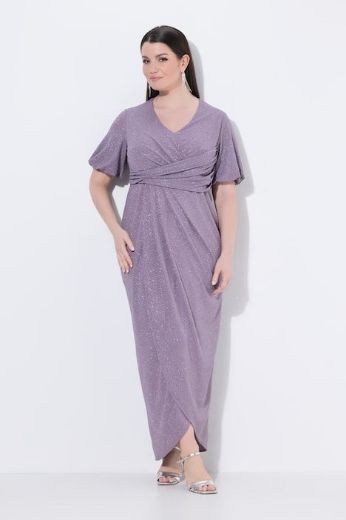 Plus size veliki brojevi Haljina svečana maxi kratkih rukava omotanog izgleda za punije