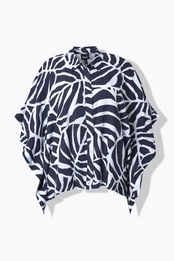 Plus size veliki brojevi Bluza 3/4 rukava šireg kroja s kragnom za punije