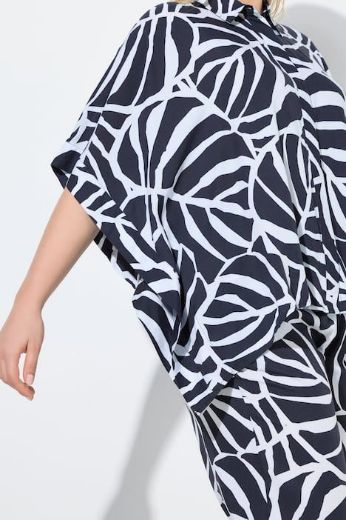 Plus size veliki brojevi Bluza 3/4 rukava šireg kroja s kragnom za punije