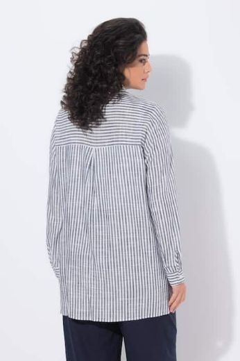 Plus size veliki brojevi Bluza od mješavine lana dužeg kraja za punije