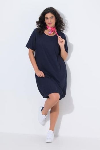 Plus size veliki brojevi Haljina midi kratkih rukava A kroja za punije