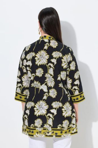 Plus size veliki brojevi Tunika elegantna 3/4 rukava A kroja s kragnom za punije