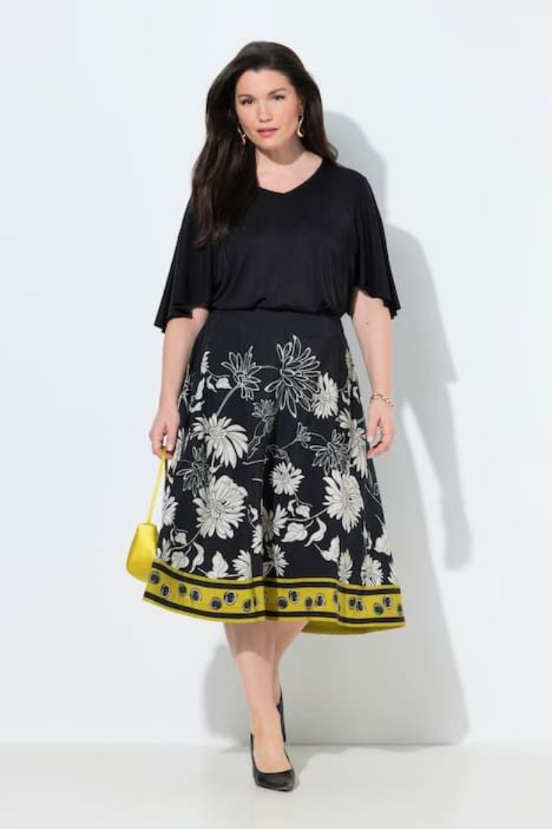 Plus size veliki brojevi Suknja midi cvjetnog uzorka za punije