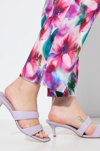 Plus size veliki brojevi Hlače ravnih nogavica cvjetnog printa za punije