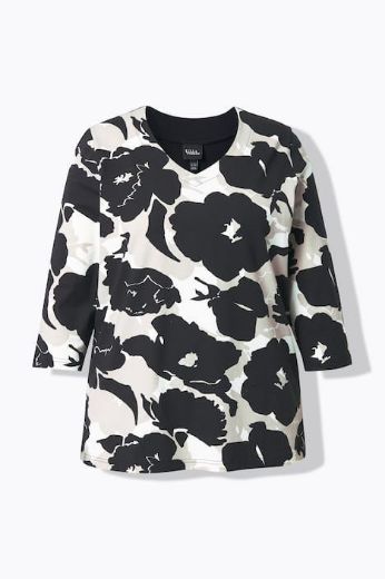 Plus size veliki brojevi Majica 3/4 rukava V izreza za punije