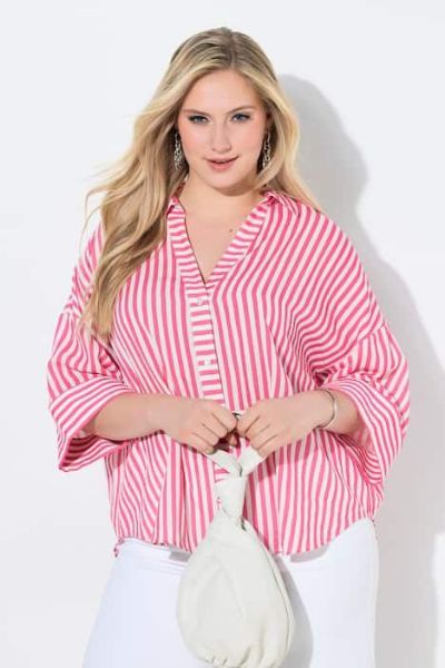 Veliki brojevi Bluza 3/4 rukava šireg kroja moda za punije