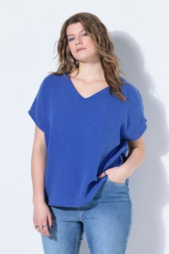Plus size veliki brojevi Bluza kratkih rukava V izreza za punije