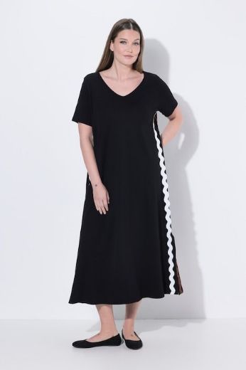Plus size veliki brojevi Haljina maxi kratkih rukava pamučna za punije