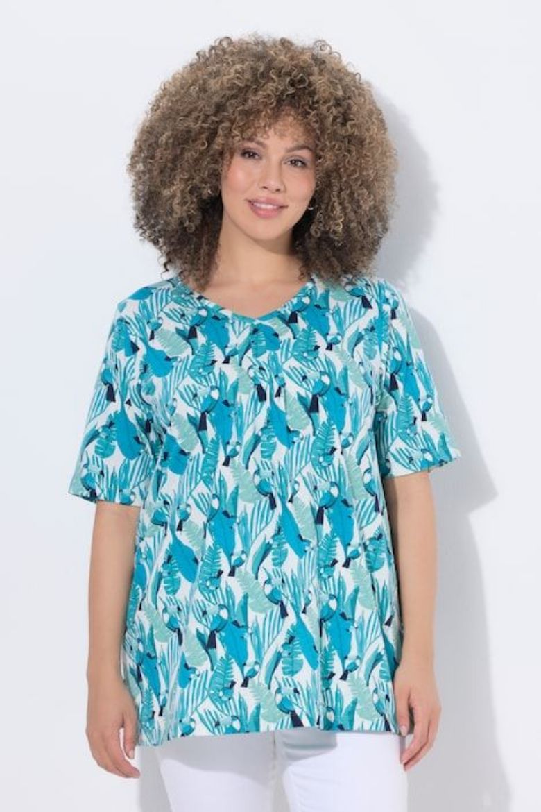 Plus size veliki brojevi Majica kratkih rukava V izreza za punije