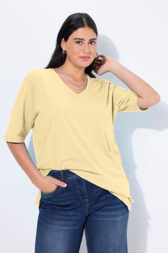 Plus size veliki brojevi Majica V izrez Basic za punije