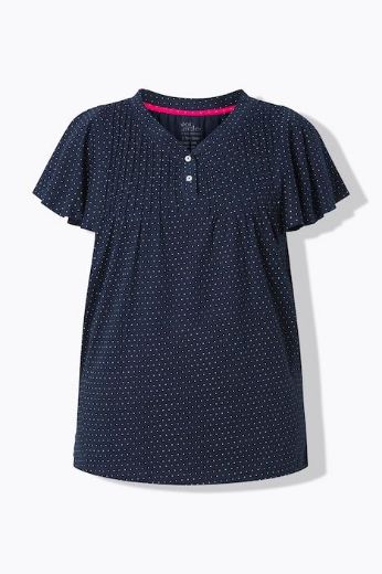Plus size veliki brojevi Majica kratkih rukava s gumbima za punije