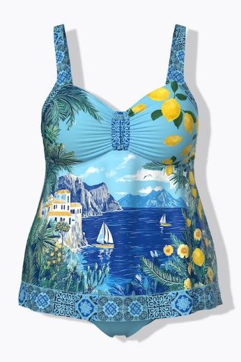 Plus size veliki brojevi Kupaći kostim tankini mekanih košarica i podesivih naramenica za punije