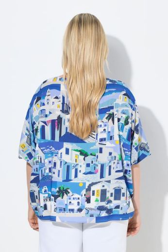 Plus size veliki brojevi Bluza 3/4 rukava šireg kroja santorini za punije