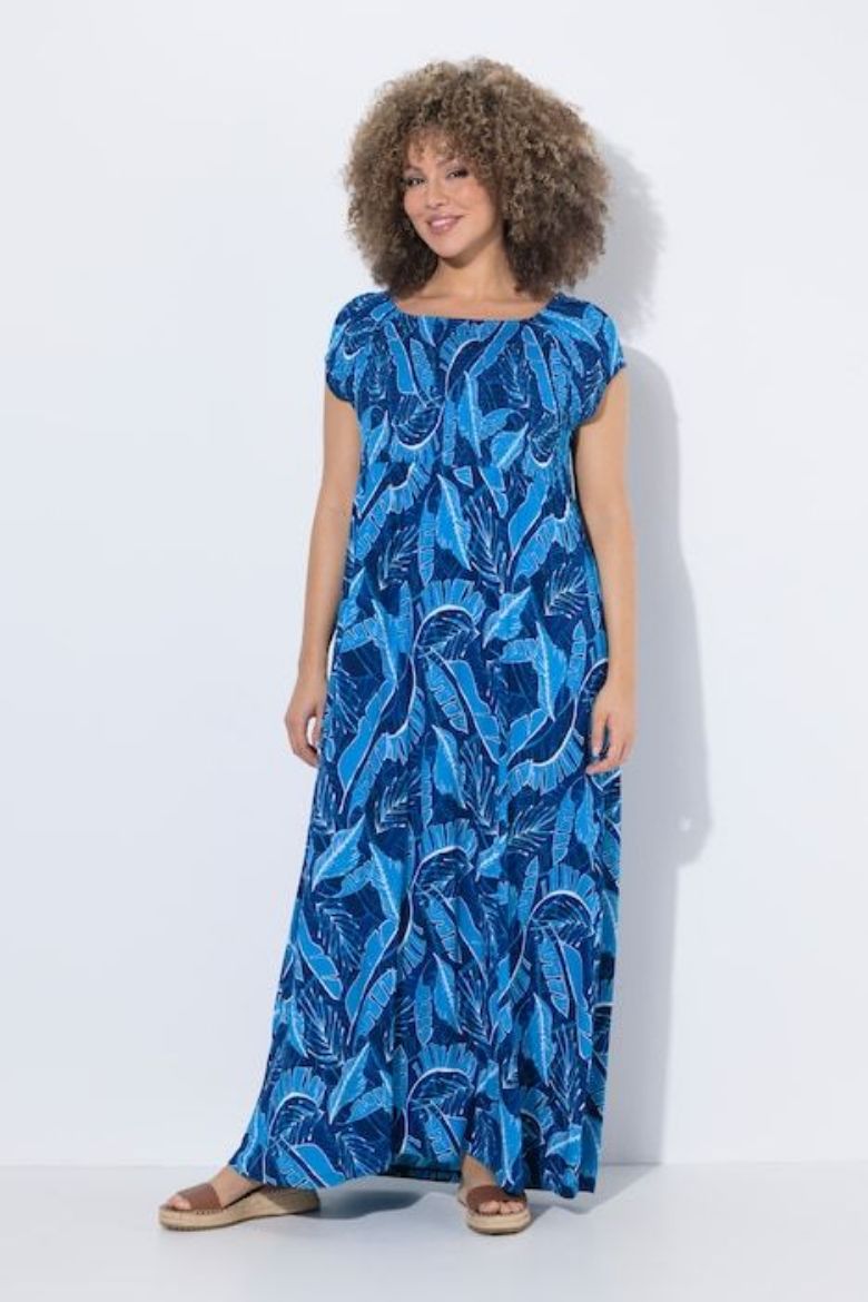 Plus size veliki brojevi Haljina maxi kratkih rukava za punije