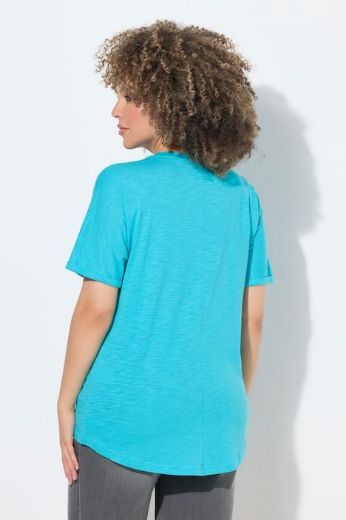Plus size veliki brojevi Haljina kratkih rukava od mješavine lana za punije