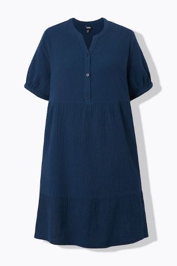 Plus size veliki brojevi Haljina kratkih rukava od muslina za punije